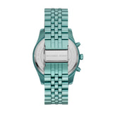 Michael Kors Lexington Chronograph Turquoise Dial Turquoise Steel Strap Watch For Men - MK8793 Authentic Buy Shop Now
