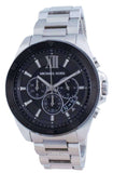 Michael Kors Brecken Chronograph Black Dial Silver Steel Strap Watch For Men - MK8847 Authentic Buy Shop Now