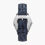 Michael Kors Benning Three Hand Silver Dial Blue Leather Strap Watch For Men - MK8930 Authentic Buy Shop Now
