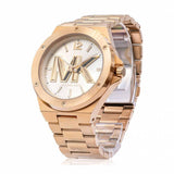 Michael Kors Lennox Three-Hand Quartz Gold Dial Gold Steel Strap Watch For Men - MK8939 Authentic Buy Shop Now
