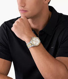 Michael Kors Lennox Pave Crystals Chronograph White Dial Two Tone Steel Strap Watch for Men - MK9150 Authentic Buy Shop Now
