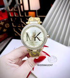Michael Kors Parker Three Hand Gold Dial Brown Leather Strap Watch For Women - MK2973 Authentic Buy Shop Now
