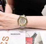 Michael Kors Runway Three Hand Quartz Gold Dial Brown Leather Strap Watch For Women - MK6999 Authentic Buy Shop Now