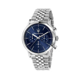 Maserati Epoca Chronograph Blue Dial Silver Steel Strap Watch For Men - R8873618024 Authentic Buy Shop Now