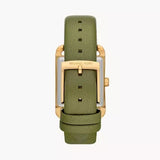 Michael Kors Monroe Three-Hand Silver Dial Green Leather Strap Watch for Women - MKO1028 Authentic Buy Shop Now