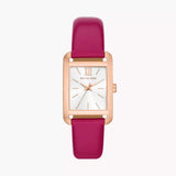 Michael Kors Monroe Three Hand White Dial Pink Leather Strap Watch for Women - MKO1029 Authentic Buy Shop Now