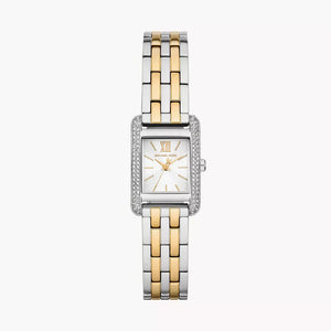 Michael Kors Three-Hand White Dial Two Tone Steel Strap Watch for Women - MKO1035 Authentic Buy Shop Now