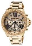 Michael Kors Wren Chronograph Crystal Pave Gold Dial Gold Steel Strap Watch for Women - MK6095 Authentic Buy Shop Now