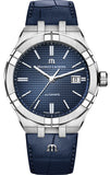 Maurice Lacroix Aikon Automatic Blue Dial Blue Leather Strap Watch For Men - AI6008-ss001-430-1 Authentic Buy Shop Now