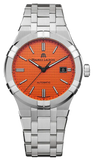 Maurice Lacroix Aikon Automatic Date Orange Dial Silver Steel Strap Watch For Men - AI6008-SS00F-530-E Authentic Buy Shop Now