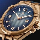 Maurice Lacroix Aikon Limited Edition Blue Dial Blue Leather Strap Watch For Men - AI6008-BRZ01-420-1 Authentic Buy Shop Now