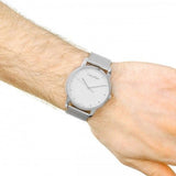 Calvin Klein City Chronograph White Dial Silver Mesh Bracelet Watch for Men - K2G2G126 Authentic Buy Shop Now