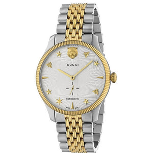 Gucci G Timeless Automatic White Dial Two Tone Steel Strap Watch for Men - YA126356 Authentic Buy Shop Now