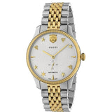 Gucci G Timeless Automatic White Dial Two Tone Steel Strap Watch for Men - YA126356 Authentic Buy Shop Now