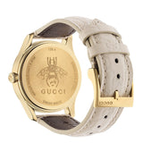 Gucci G Timeless Quartz White Dial White Leather Strap Watch For Women - YA1264033A Authentic Buy Shop Now