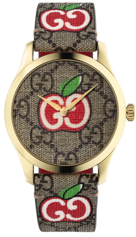 Gucci G Timeless Quartz Brown Dial Brown Leather Strap Watch For Men - YA1264158 Authentic Buy Shop Now