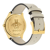 Gucci G Timeless Quartz Gold Dial Beige Leather Strap Watch For Women - YA1264180 Authentic Buy Shop Now