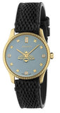 Gucci G Timeless Quartz Blue Dial Black Leather Strap Watch For Men - YA1265018 Authentic Buy Shop Now