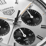 Tag Heuer Carrera Chronograph 60th Anniversary Silver Dial Black Leather Strap Watch for Men - CBK221H.FC8317 Authentic Buy Shop Now