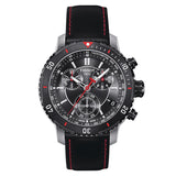 Tissot T Sport PRS 200 Chronograph Grey Dial Black Leather Strap Watch For Men - T067.417.26.051.00 Authentic Buy Shop Now