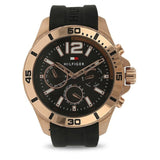 Tommy Hilfiger Sport Multifunction Black Dial Black Rubber Strap Watch for Men - 1791145 Authentic Buy Shop Now