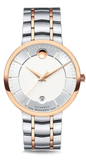 Movado 1881 Automatic Silver Dial Two Tone Steel Strap Watch For Men - 607063 Authentic Buy Shop Now