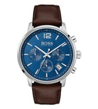 Hugo Boss Attitude Blue Dial Brown Leather Strap Watch for Men - 1513606 Authentic Buy Shop Now