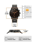 Fossil Neutra Chronograph Black Dial Black Steel Strap Watch for Men - FS5525 Authentic Buy Shop Now