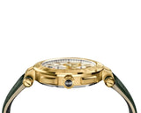 Versace Aion Chronograph White Dial Green Leather Strap Watch for Men - VBR020017 Authentic Buy Shop Now