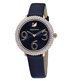 Swarovski Crystal Frost Blue Dial Blue Leather Strap Watch for Women - 5484061 Authentic Buy Shop Now