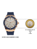 Guess Athena White Dial White Dial Blue Rubber Strap Watch For Women - GW0030L5 Authentic Buy Shop Now