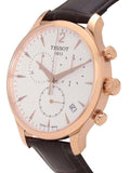 Tissot T Classic Tradition Chronograph White Dial Brown Leather Strap Watch For Men - T063.617.36.037.00 Authentic Buy Shop Now