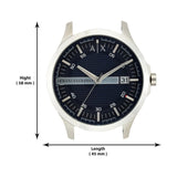 Armani Exchange Hampton Chronograph Blue Dial Silver Steel Strap Watch For Men - AX2132 Authentic Buy Shop Now