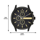 Armani Exchange Hampton Chronograph Black Dial Black Steel Strap Watch For Men - AX2164 Authentic Buy Shop Now