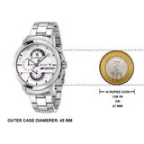 Maserati Ingegno Chronograph White Dial Silver Steel Strap Watch For Men - R8873619004 Authentic Buy Shop Now