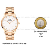 Daniel Wellington Iconic Link White Dial Gold Steel Strap Watch For Men - DW00100343 Authentic Buy Shop Now