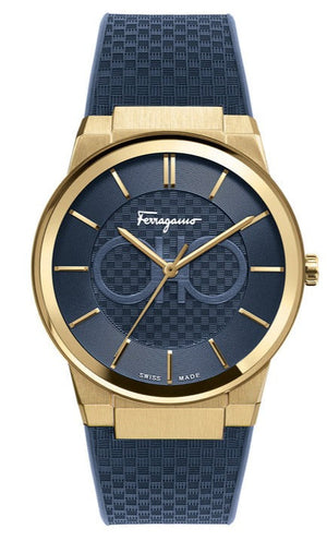 Salvatore Ferragamo Sapphire Blue Dial Blue Rubber Strap Watch for Men - SFHP00220 Authentic Buy Shop Now