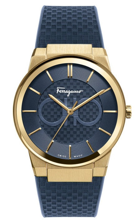 Salvatore Ferragamo Sapphire Blue Dial Blue Rubber Strap Watch for Men - SFHP00220 Authentic Buy Shop Now