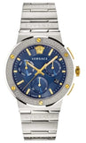 Versace Greca Quartz Blue Dial Silver Steel Strap Watch For Men - VEZ900221 Authentic Buy Shop Now