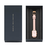 Daniel Wellington Quadro Pressed Mother of Pearl Pink Dial Pink Leather Strap Watch For Women - DW00100508 Authentic Buy Shop Now