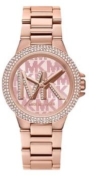 Michael Kors Camille Three Hand Rose Gold Dial Rose Gold Steel Strap Watch For Women - MK7197 Authentic Buy Shop Now