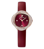 Swarovski Crystal Flower Red Dial Red Leather Strap Watch for Women - 5552780 Authentic Buy Shop Now