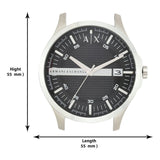 Armani Exchange Hampton Chronograph Black Dial Silver Steel Strap Watch For Men - AX2103 Authentic Buy Shop Now