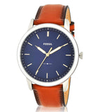 Fossil Minimalist Blue Dial Brown Leather Strap Watch for Men - FS5304 Authentic Buy Shop Now