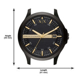 Armani Exchange Hampton Chronograph Black Dial Black Steel Strap Watch For Men - AX2413 Authentic Buy Shop Now