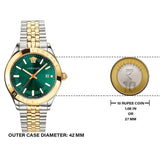 Versace Hellenium Green Dial Two Tone Steel Strap Watch for Men - VEVK00620 Authentic Buy Shop Now