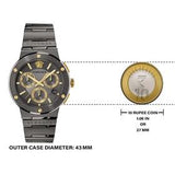 Versace Greca Icon Quartz Black Dial Black Steel Strap Watch For Men - VEZ900521 Authentic Buy Shop Now