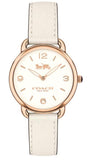 Coach Delancey White Dial White Leather Strap Watch for Women - 14502790 Authentic Buy Shop Now