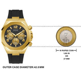 Guess Empire Chronograph Quartz Black Dial Black Silicon Strap Watch For Men - GW0583G2 Authentic Buy Shop Now