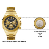 Guess Empire Quartz Black Dial Gold Steel Strap Watch For Men - GW0489G2 Authentic Buy Shop Now